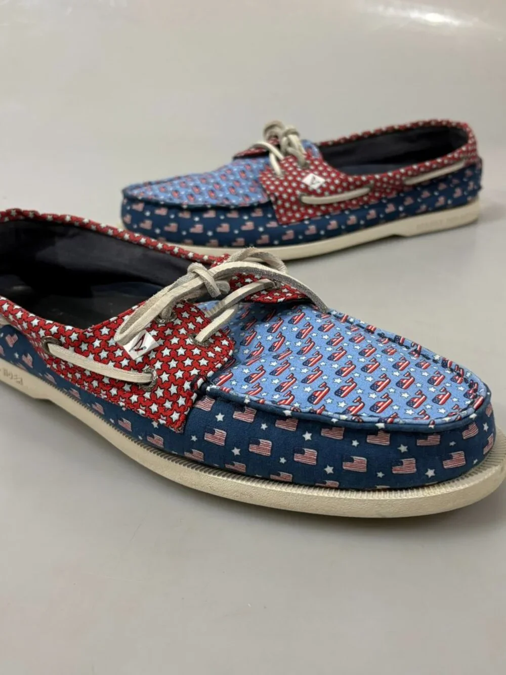 Sperry Vineyard Vines 11 Americana Authentic Flag Whale Original 2Eye Boat Shoes